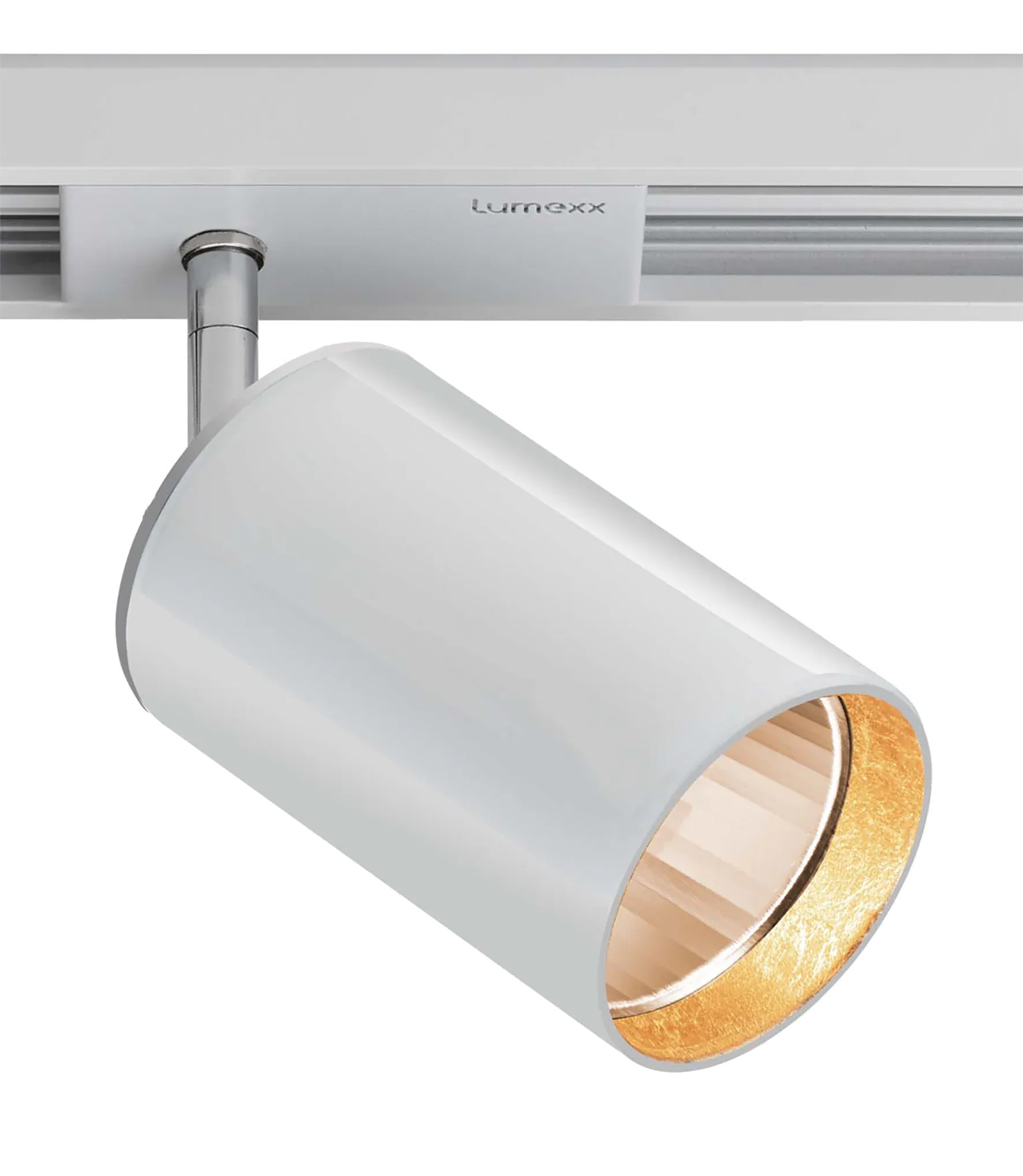 Lenxx Systemspot in Glas glänzend weiß gold Lenxx Systemspot in Glas glänzend weiß gold